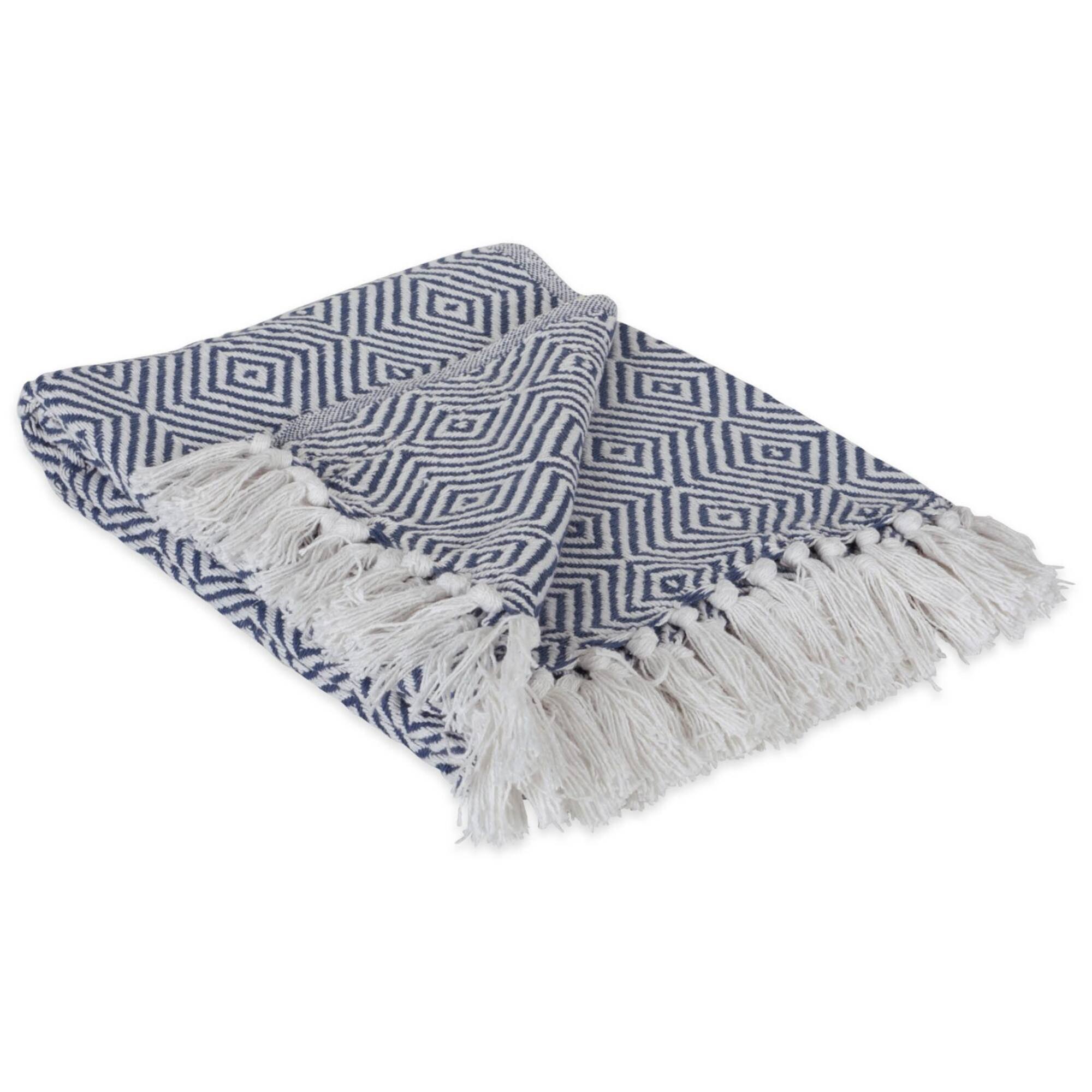DII® French Blue X-Diamond Geometric Throw